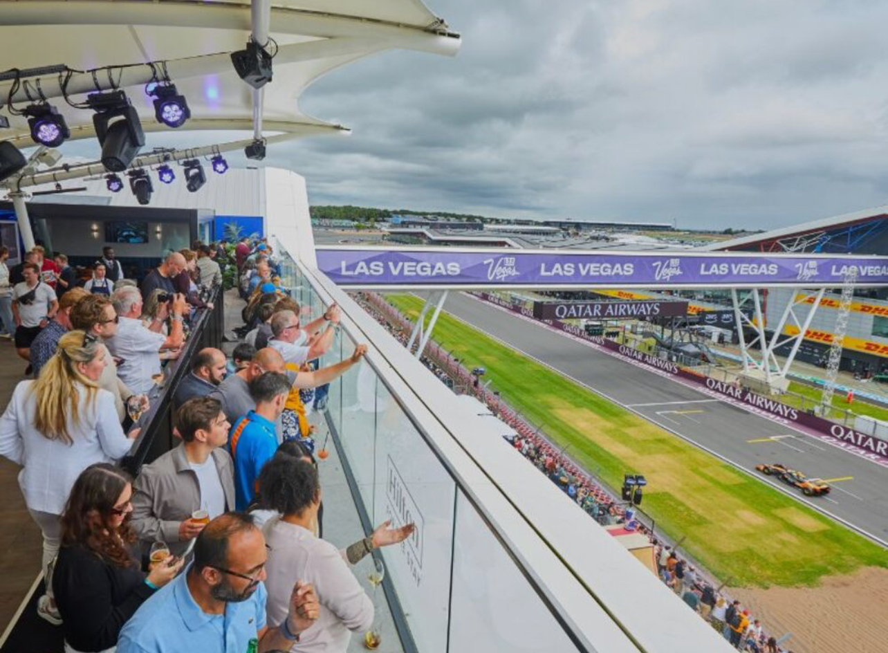 Guests enjoying luxury F1 hospitality at Silverstone